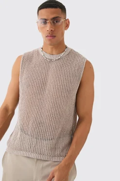 Open Stitch Tank | UK^boohooMAN Discount