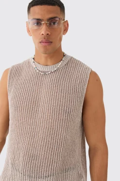 Open Stitch Tank | UK^boohooMAN Discount