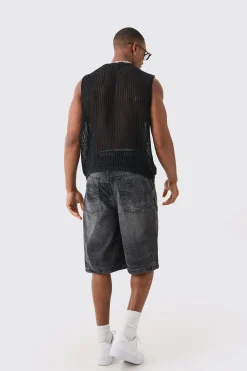 Open Stitch Tank In | UK^boohooMAN Discount