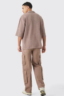 boohooMAN Open Weave Overhead V Neck Shirt | UK| Shirts