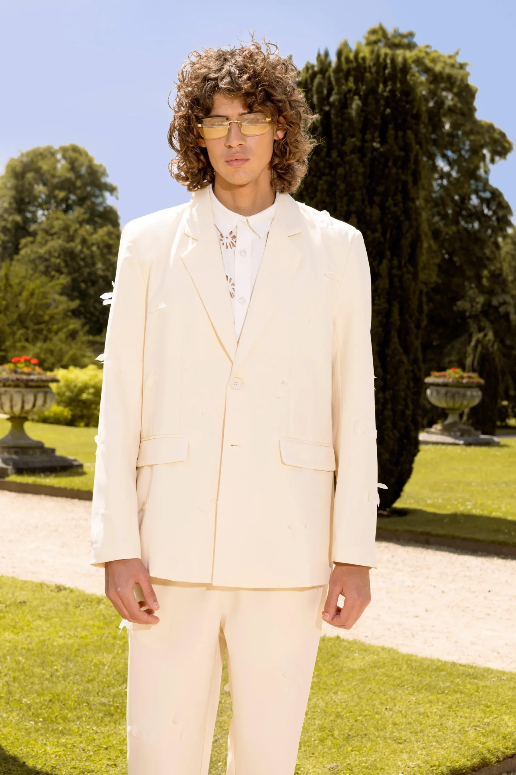 boohooMAN Organza Embroidered Relaxed Suit | UK| Suits & Tailoring