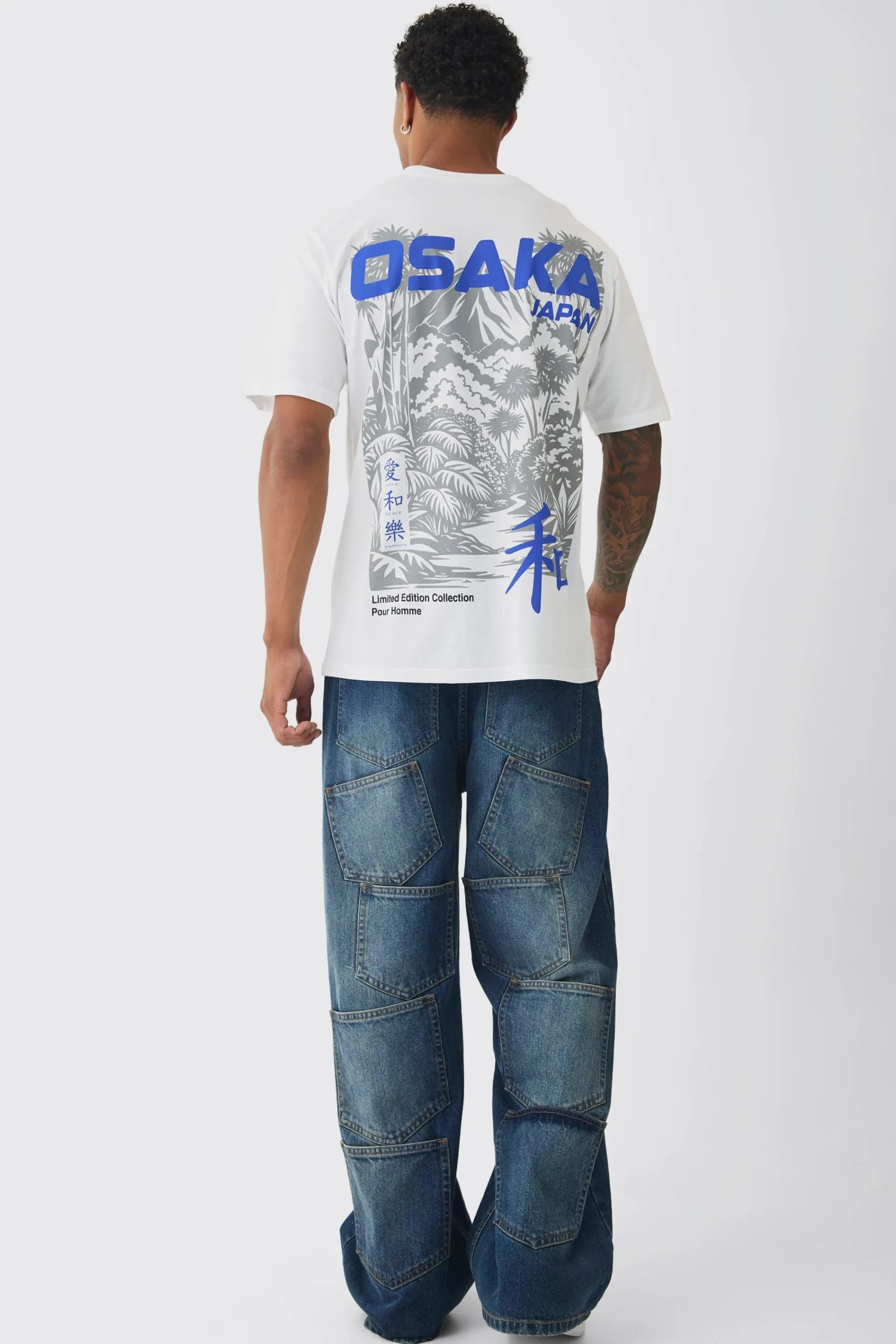Osaka Stencil Printed T-Shirt | UK^boohooMAN Clearance