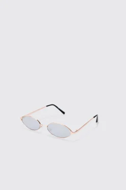 boohooMAN Oval Metal Frame Sunglasses In | UK| Sunglasses