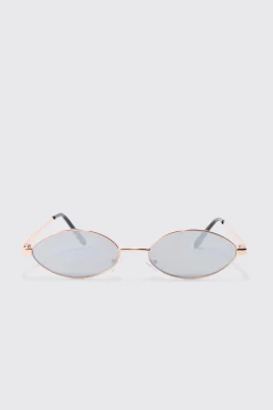 boohooMAN Oval Metal Frame Sunglasses In | UK| Sunglasses
