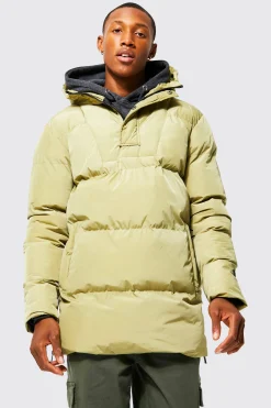 boohooMAN Overhead Mid Length Puffer | UK| Coats & Jackets