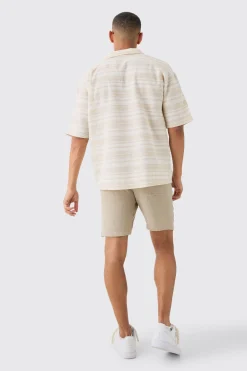 boohooMAN Overhead V Neck Woven Stripe Shirt | UK| Shirts