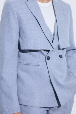 boohooMAN Overlay Detail Slim Fit Blazer | UK| Suits & Tailoring