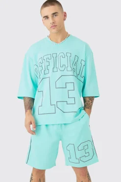 boohooMAN Oversized 1/2 Sleeve T-shirt & Short Set | UK| Sets & Co-Ords|Tracksuits