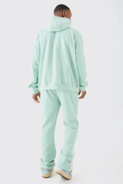 boohooMAN Oversized 1/4 Zip Washed Hooded Loopback Tracksuit | UK| Tracksuits