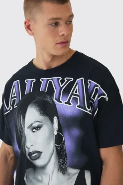Oversized Aaliyah Over Seams License Print T-Shirt | UK^boohooMAN Discount