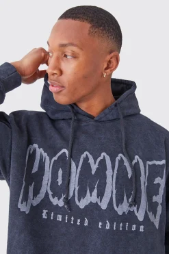 boohooMAN Oversized Acid Wash Graphic Hoodie | UK| Hoodies & Sweatshirts