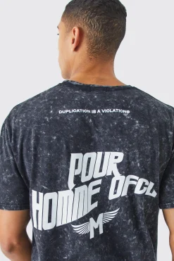 Oversized Acid Wash Graphic T-shirt | UK^boohooMAN Sale