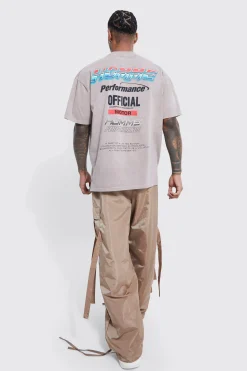 Oversized Acid Wash Motor Sport T-shirt | UK^boohooMAN New