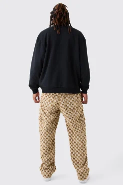 boohooMAN Oversized Applique Borg Sweatshirt | UK| Hoodies & Sweatshirts