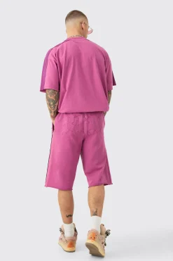 boohooMAN Oversized Applique T-Shirt And Jort Set | UK| Shorts|Sets & Co-Ords