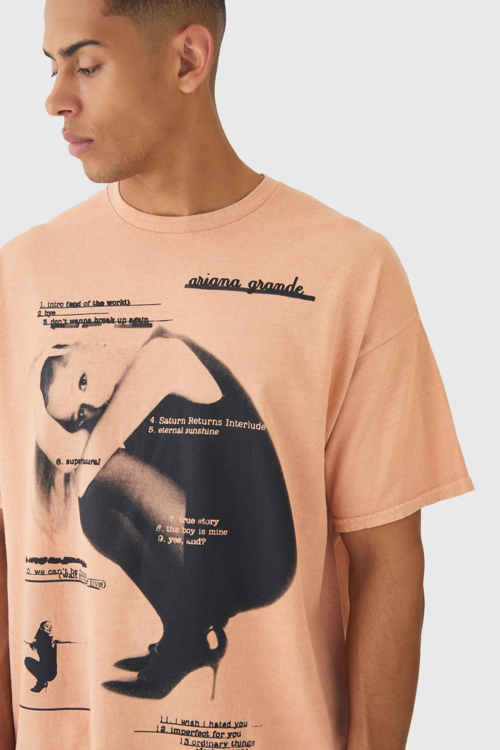 Oversized Ariana Grande License Print T-Shirt | UK^boohooMAN Clearance