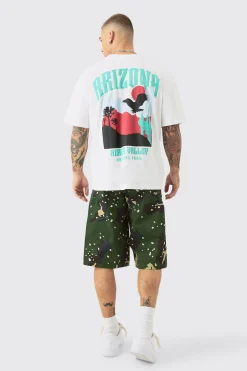 Oversized Arizona Landscape Back Print T-shirt | UK^boohooMAN Sale