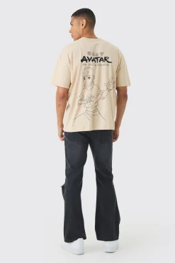 Oversized Avatar Last Airbender Anime Wash License Print T-shirt | UK^boohooMAN Sale