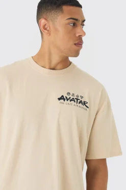 Oversized Avatar Last Airbender Anime Wash License Print T-shirt | UK^boohooMAN Sale