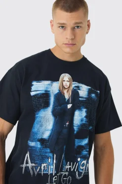 Oversized Avril Lavigne License Print T-Shirt | UK^boohooMAN Online