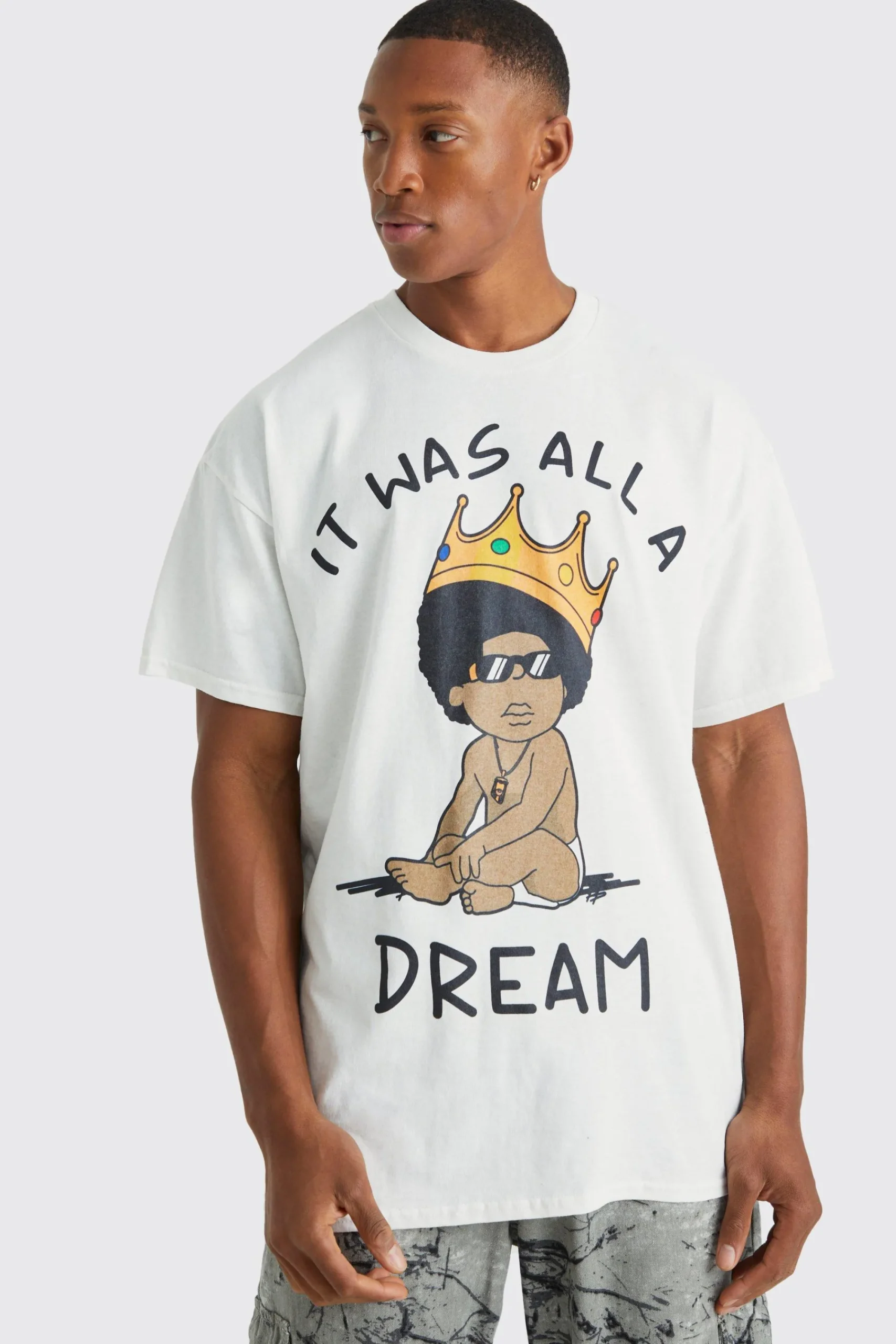Oversized Baby Biggie Illustration License T-shirt | UK^boohooMAN Best
