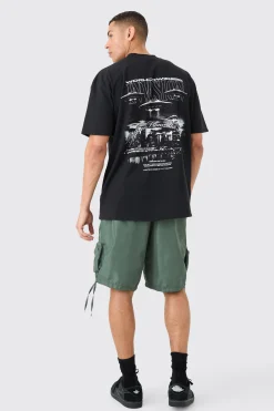 Oversized Back Print Worldwide Spaceship T-shirt | UK^boohooMAN Hot