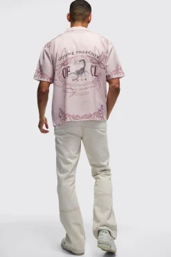 boohooMAN Oversized Back Printed Revere Shirt | UK| Shirts