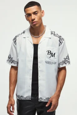 boohooMAN Oversized Back Printed Revere Shirt | UK| Shirts