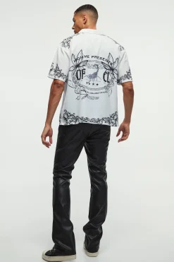 boohooMAN Oversized Back Printed Revere Shirt | UK| Shirts