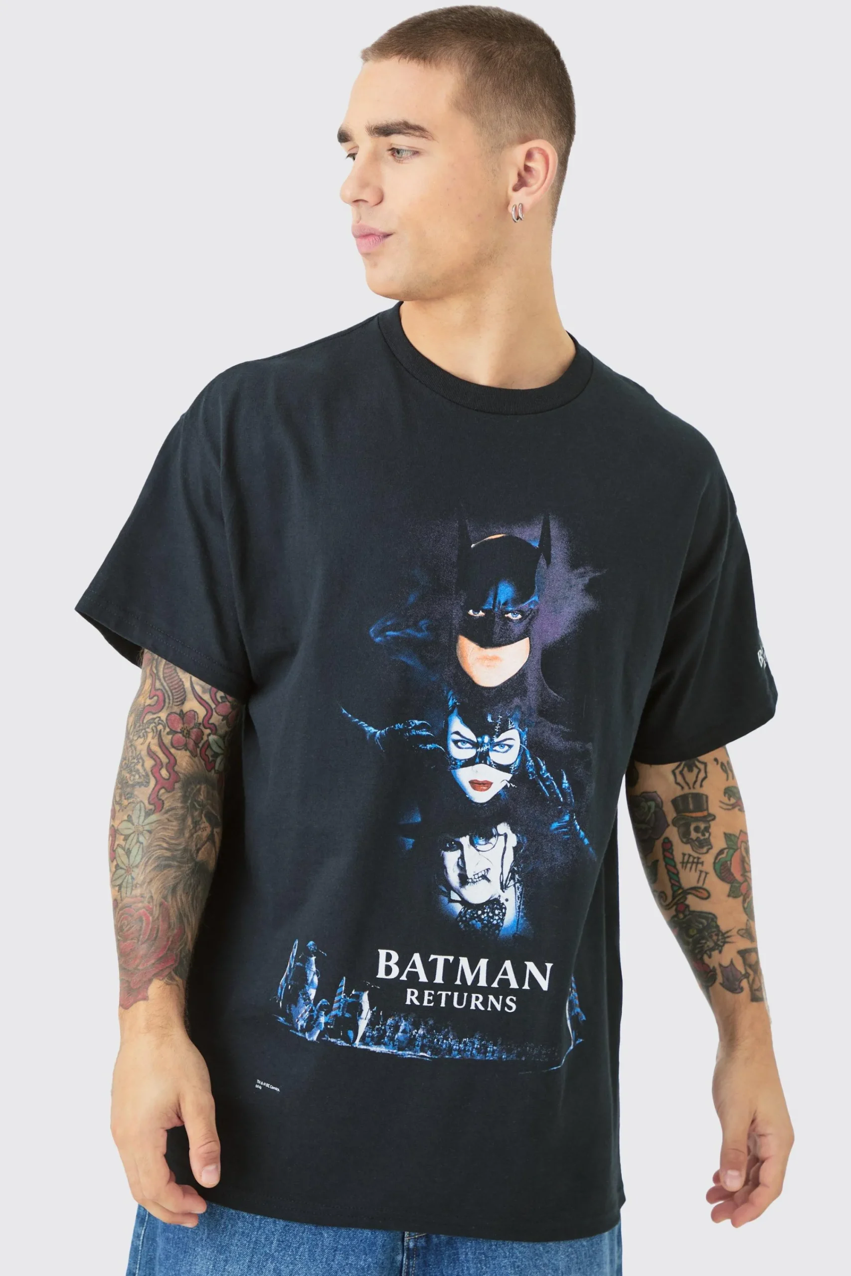 Oversized Batman Returns License T-shirt | UK^boohooMAN New