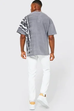 Oversized Bleach Tie Dye Graphic T-shirt | UK^boohooMAN New