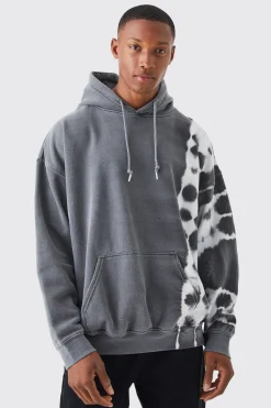 boohooMAN Oversized Bleach Tie Dye Graphic Hoodie | UK| Hoodies & Sweatshirts