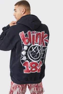 boohooMAN Oversized Blink 182 License Hoodie | UK| Hoodies & Sweatshirts