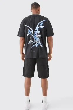 Oversized Blue Eyes Yugioh License T-shirt | UK^boohooMAN Outlet