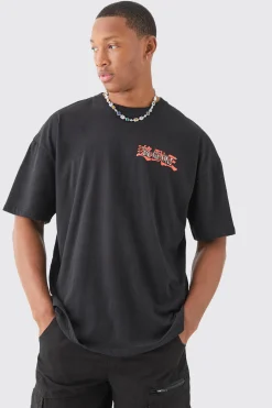 Oversized Blue Eyes Yugioh License T-shirt | UK^boohooMAN Outlet