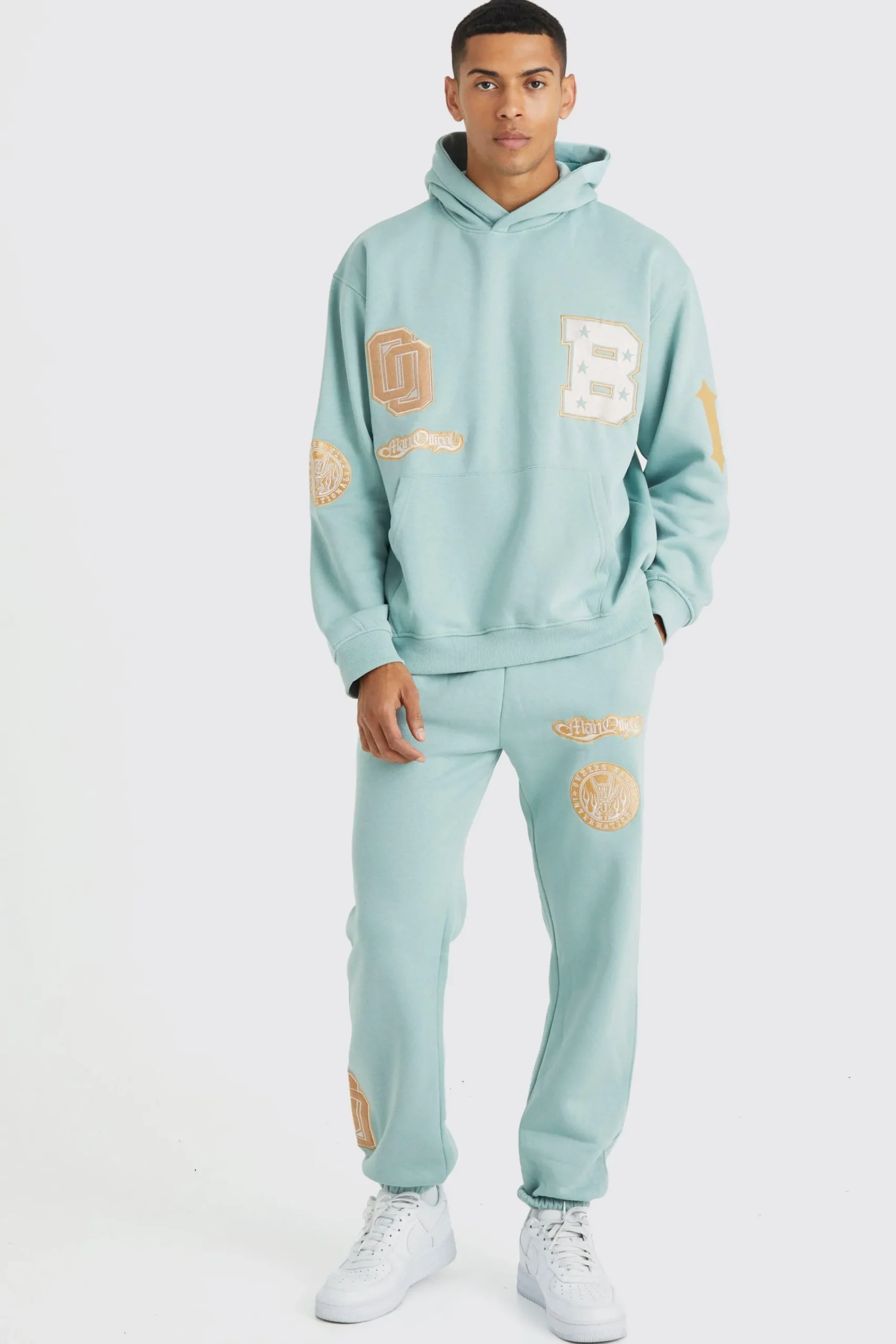 boohooMAN Oversized Bm Varsity Hooded Tracksuit | UK| Tracksuits