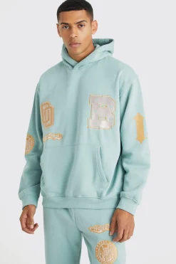 boohooMAN Oversized Bm Varsity Hooded Tracksuit | UK| Tracksuits