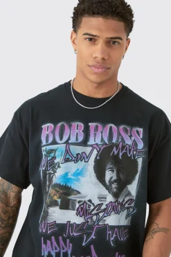 Oversized Bob Ross License T-shirt | UK^boohooMAN Sale