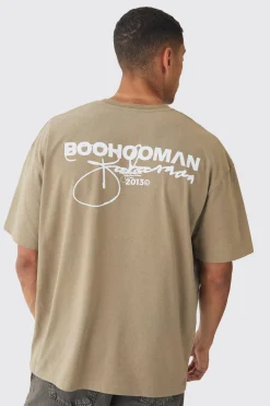 Oversized Printed T-Shirt | UK^boohooMAN Online