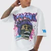 Oversized Skull Graffiti Large Scale Graphic T-shirt | UK^boohooMAN Clearance
