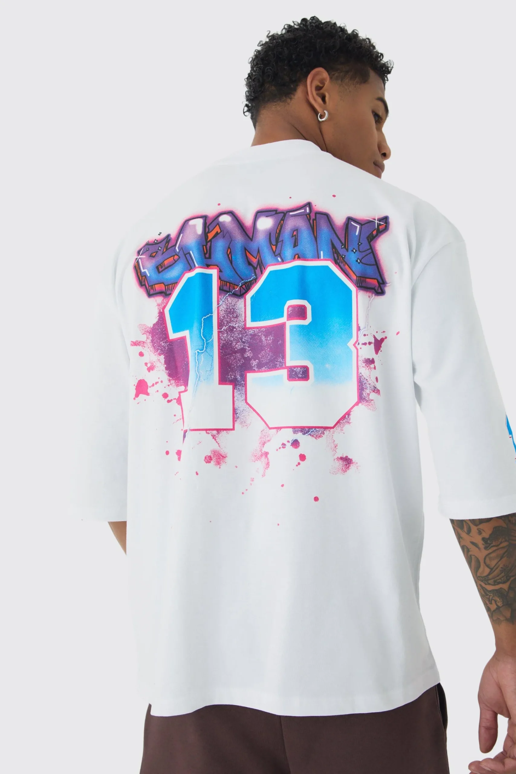 Oversized Skull Graffiti Large Scale Graphic T-shirt | UK^boohooMAN Clearance