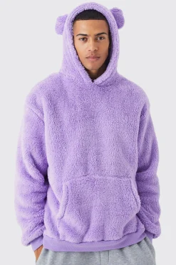 boohooMAN Oversized Borg Novelty Hoodie | UK| Hoodies & Sweatshirts