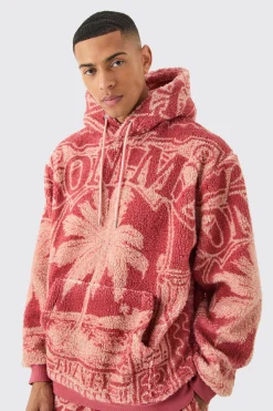 boohooMAN Oversized Borg Printed Hoodie | UK| Hoodies & Sweatshirts