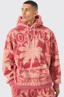 boohooMAN Oversized Borg Printed Hoodie | UK| Hoodies & Sweatshirts