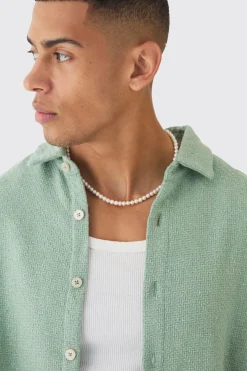 boohooMAN Oversized Boucle Long Sleeve Shirt | UK| Shirts