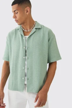 boohooMAN Oversized Boucle Short Sleeve Shirt | UK| Shirts