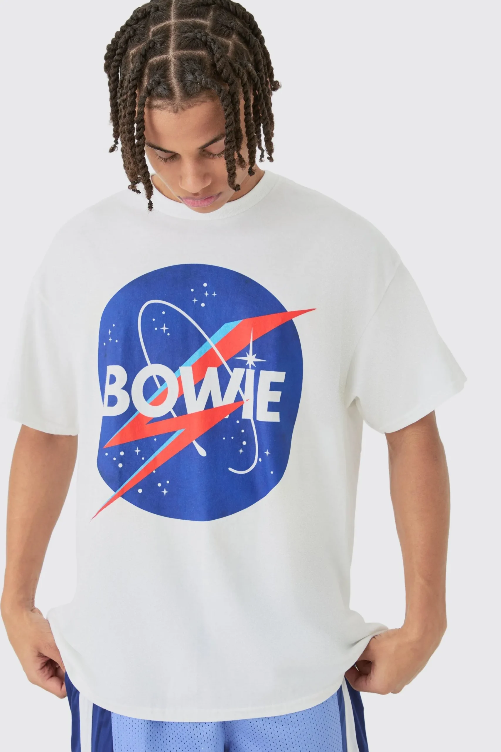 Oversized Bowie Print License T-shirt | UK^boohooMAN Discount