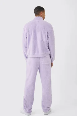 boohooMAN Oversized Boxy 1/4 Zip Limited Edition Teddy Borg Sweat Tracksuit | UK| Tracksuits