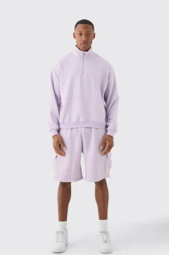 boohooMAN Oversized Boxy 1/4 Zip Sweatshirt | UK| Hoodies & Sweatshirts