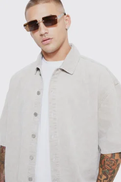 boohooMAN Oversized Boxy Acid Wash Shirt | UK| Shirts